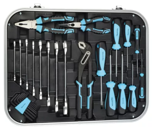Mannesmann QUANTOOL Szerszámkészlet kofferben 110 részes, 1/4” és 3/8” dugókulcsokkal (Q25100)