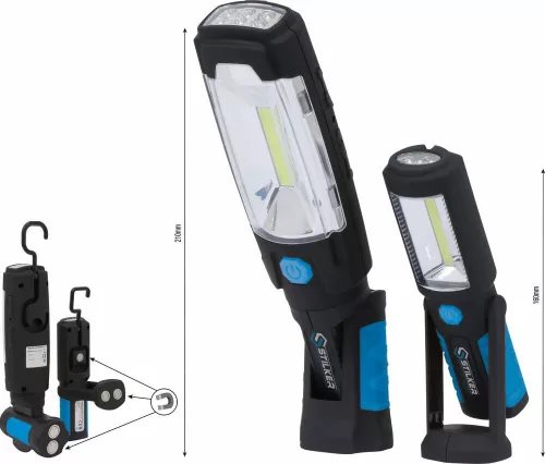 STILKER tölthető LED szerelőlámpa, csuklós, 280 lm, 180 lm, 2 db (02164)