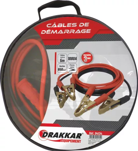 DRAKKAR réz indítókábel sárgaréz csipeszekkel (04134)