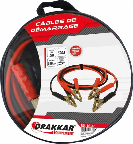 DRAKKAR CCA indítókábel sárgaréz csipeszekkel (04137)