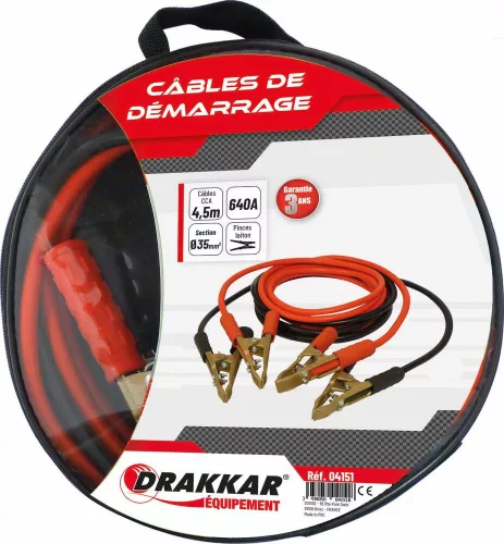 DRAKKAR CCA indítókábel sárgaréz csipeszekkel (04151)