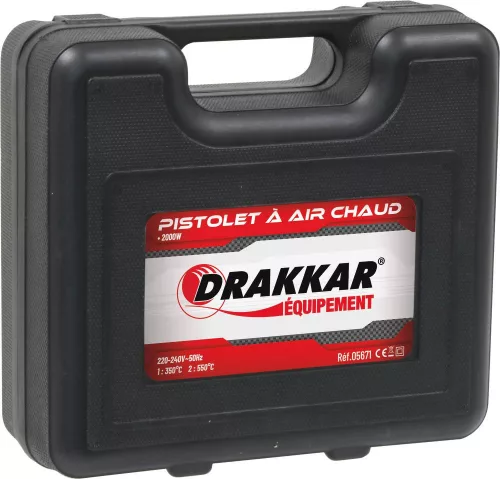 DRAKKAR hőlégfúvó kofferben, 230 V, 2000 W (05671)