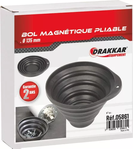 DRAKKAR összecsukható gumi mágneses alkatrésztál, 135 mm (05861)