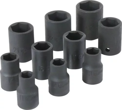 DRAKKAR gépi dugókulcskészlet, 1/2 col, 11–24 mm, 10 db (06388)