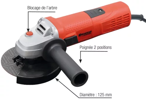 DRAKKAR vezetékes sarokcsiszoló, 125 mm, 900 W (06921)