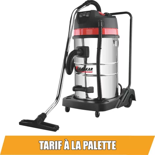 DRAKKAR hárommotoros száraz-nedves porszívó billenthető tartállyal, 80 l, 3600 W, 5 m tömlő (07408)