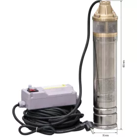   DRAKKAR sárgaréz járókerekes búvár-kútszivattyú, Ø95 mm, 230 V, 750 W (08107)