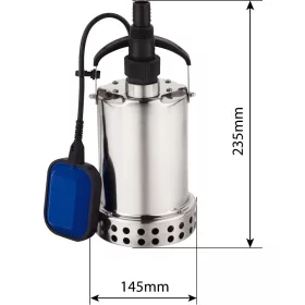   DRAKKAR rozsdamentes búvárszivattyú úszókapcsolóval, 230 V, 550 W (08134)