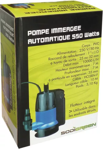 DRAKKAR PVC búvárszivattyú beépített úszókapcsolóval, 230 V, 550 W (08140)