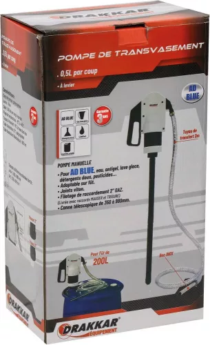 DRAKKAR karos AdBlue® hordószivattyú nyomótömlővel, 25 l/perc (08445)