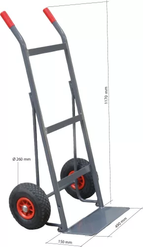 DRAKKAR molnárkocsi felfújható kerekekkel, 150 kg (09072)