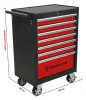 DRAKKAR 7 fiókos szerszámkocsi, piros/fekete, 680x460x1005 mm (09141)
