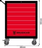 DRAKKAR 7 fiókos szerszámkocsi, piros/fekete, 680x460x1005 mm (09141)