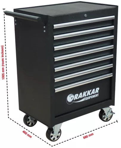 DRAKKAR 7 fiókos szerszámkocsi, 680x460x1005 mm (09144)