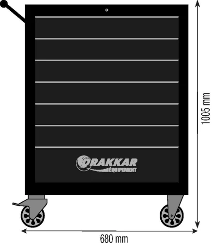 DRAKKAR 7 fiókos szerszámkocsi, 680x460x1005 mm (09144)