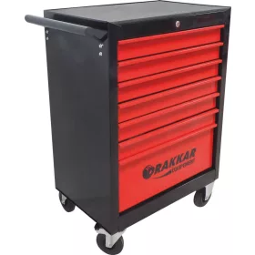   DRAKKAR 7 fiókos szerszámkocsi, piros/fekete, 680x460x1005 mm (09231)