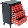 DRAKKAR 7 fiókos szerszámkocsi, piros/fekete, 680x460x1005 mm (09231)