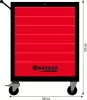 DRAKKAR 7 fiókos szerszámkocsi, piros/fekete, 680x460x1005 mm (09231)