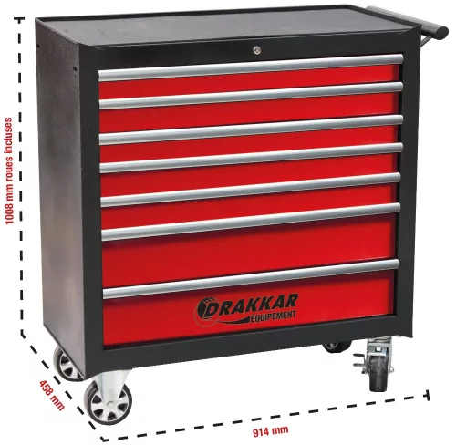 DRAKKAR XXL 7 fiókos szerszámkocsi, 914x458x1008 mm (09260)