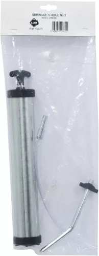 DRAKKAR acél olajfecskendő 300 mm tömlővel és merev csőrrel, 500 ml (10371)