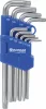 DRAKKAR hosszú furatos Torx L-kulcskészlet, TT10–TT50, 9 db (10654)
