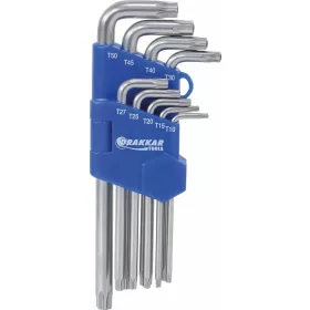   DRAKKAR hosszú furatos Torx L-kulcskészlet, TT10–TT50, 9 db (10654)