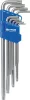 DRAKKAR extra hosszú furatos Torx L-kulcskészlet, T10–T50, 9 db (10667)