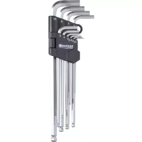   DRAKKAR extra hosszú imbuszkulcskészlet, 1,5–10 mm, 10 db (10707)