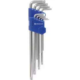   DRAKKAR extra hosszú Torx L-kulcskészlet, T10–T50, 9 db (10718)