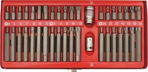 DRAKKAR 10 mm bitszerszámkészlet XZN/imbusz/Torx fejekkel fémdobozban, 40 db (10751)