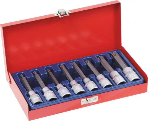 DRAKKAR Torx bitdugókulcskészlet, 1/2 col, T27–T70, 8 db (10754)