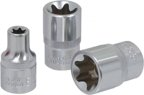 DRAKKAR Torx dugókulcskészlet, 1/2 col, E10–E24, 9 db (10759)