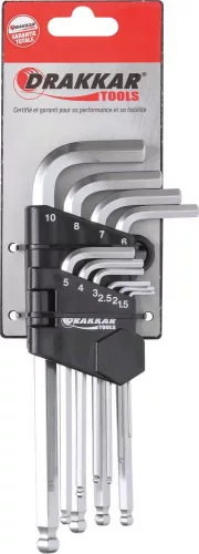 DRAKKAR hosszú imbuszkulcskészlet, 1,5–10 mm, 10 db (10764)