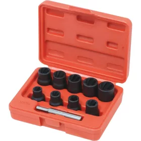   DRAKKAR sérültanyaleszedő spirálprofilú dugókulcskészlet, 1/2 col, 10–19 mm, 10 db (10770)