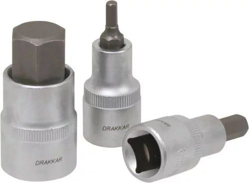 DRAKKAR imbusz bitdugókulcskészlet, 1/2 col, 4–19 mm, 10 db (10773)