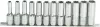 DRAKKAR hosszú dugókulcskészlet, 1/2 col, 8–19 mm, 12 db (10827)