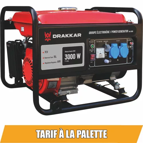 DRAKKAR egyfázisú benzines áramfejlesztő AVR szabályozással, 7 LE (11018)