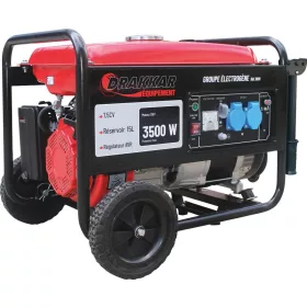   DRAKKAR egyfázisú benzines AVR áramfejlesztő kerékkészlettel, 3500 W, 7,5 LE (11019)