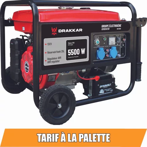 DRAKKAR elektromos indítású benzines AVR áramfejlesztő, 5500 W, 13 LE (11020)