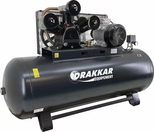 DRAKKAR telepített szíjhajtású kompresszor, 500 l, 10 bar, 400 V (11239)