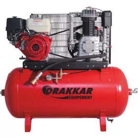  DRAKKAR telepített benzinmotoros kompresszor, 230 l, 9 LE, Honda motorral (11251)