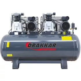   DRAKKAR telepített szíjhajtású kompresszor, 270 l, 10 bar, 2x3 LE, 230 V (11261)