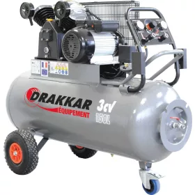   DRAKKAR szíjhajtású kompresszor, 150 l, 9 bar, 3 LE, 230 V (11270)