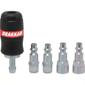   DRAKKAR kettős biztonságú gyorscsatlakozó-készlet, 6 mm átömlés, 1/4 col, 5 db (11539)