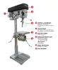 DRAKKAR oszlopos fúrógép megfordítható satuval, 400 V, 750 W, MK3, 1,76 m, 166 kg (13084)