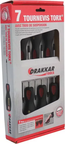 DRAKKAR Torx csavarhúzókészlet, T10–T40, 7 db (13256)