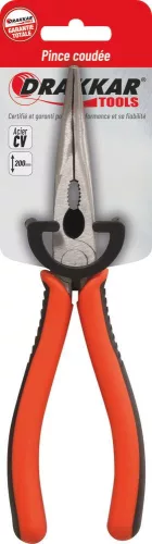 DRAKKAR hajlított hosszúcsőrű fogó kétkomponensű markolattal, 200 mm (13741)