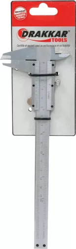 DRAKKAR tolómérő mélységmérővel és vonalzóval, 150 mm, 0,05 mm (14400)