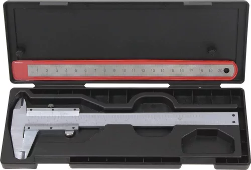 DRAKKAR tolómérő mélységmérővel és vonalzóval, 150 mm, 0,05 mm (14401)