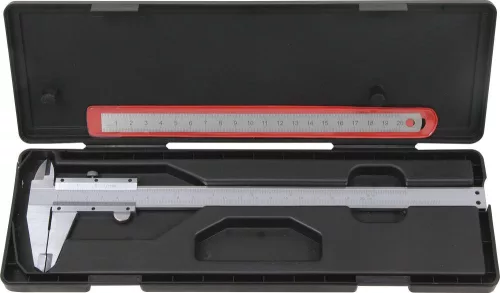 DRAKKAR tolómérő mélységmérővel és vonalzóval, 200 mm, 0,05 mm (14402)